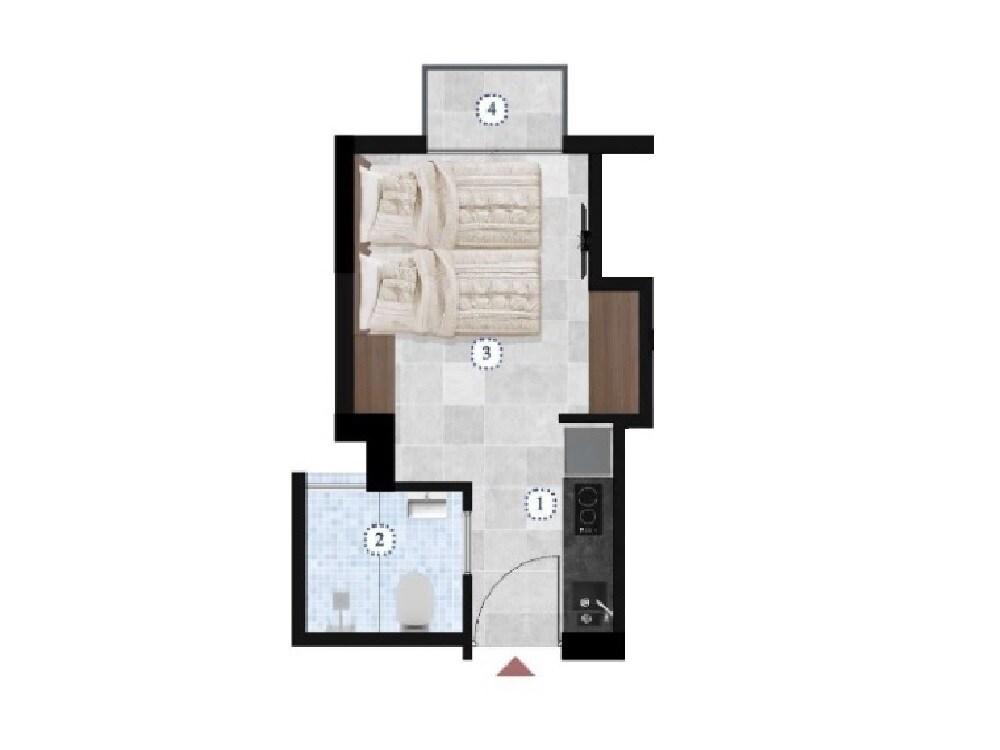 Floor plan of 185 Sq. Ft. Studio in Starwing I Stay, Mumbai