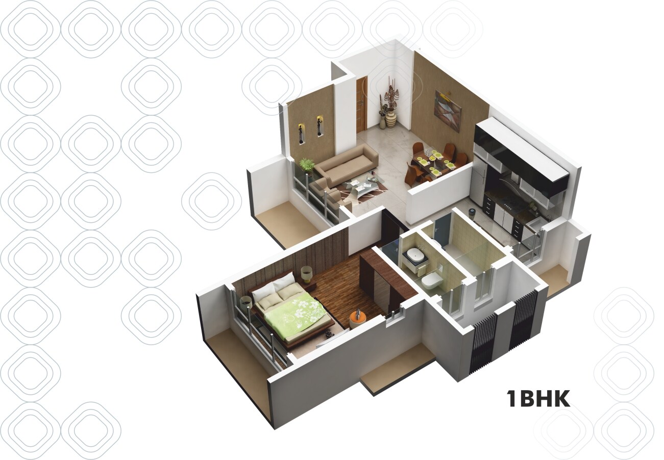 1 BHK 630 Sq. Ft. Apartment