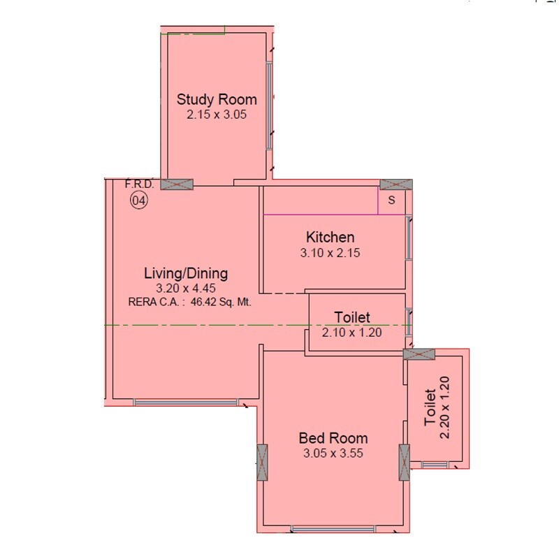 2 BHK 500 Sq. Ft. Apartment