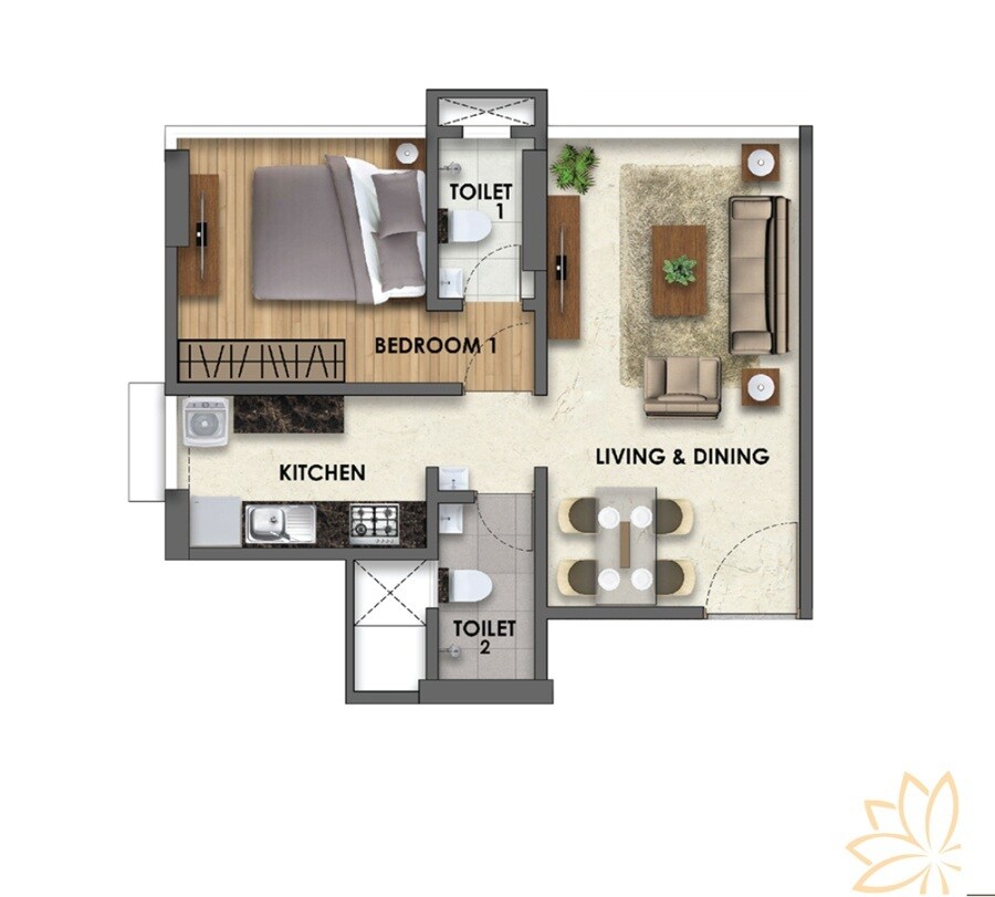 Floor plan of 1 BHK 475 Sq. Ft. Apartment in Sugee Laxmi Niwas, Mumbai