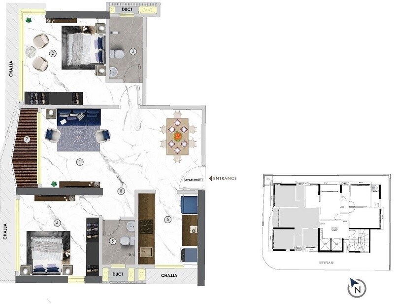 Floor plan of 2 BHK 700 Sq. Ft. Apartment in Sugee Sukrut, Mumbai
