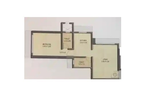 Floor plan of 1 BHK Apartment - 458 sq. ft. in Sunder Shree Madhuvan Dham, Mumbai