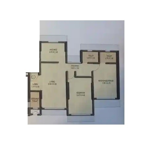 Floor plan of 2 BHK Apartment - 705 sq. ft. in Sunder Shree Madhuvan Dham, Mumbai
