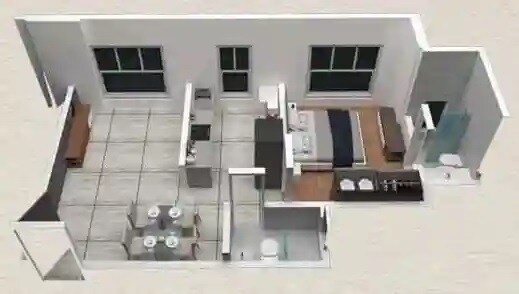 Floor plan of 1 BHK 460 Sq. Ft. Apartment in Sunshine Sigma Onyx, Mumbai