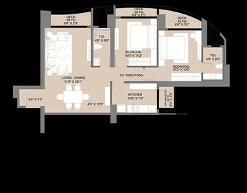  2 BHK Apartment at Sunteck Avenue 2, Jogeshwari West – for Rent