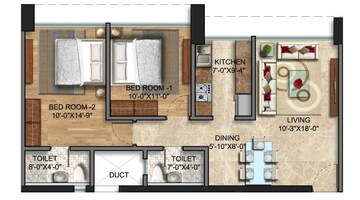  2 BHK Apartment at Sunteck City Avenue 2, Goregaon West – for Rent