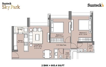 2 BHK Apartment at Sunteck Sky Park, Mira Road – for Sale