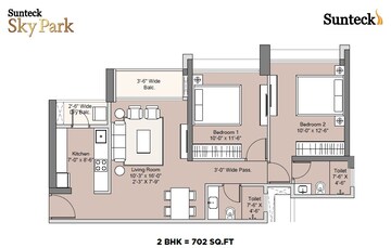  2 BHK Apartment at Sunteck Sky Park, Mira Road – for Sale
