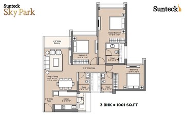  3 BHK Apartment at Sunteck Sky Park, Mira Road – for Sale