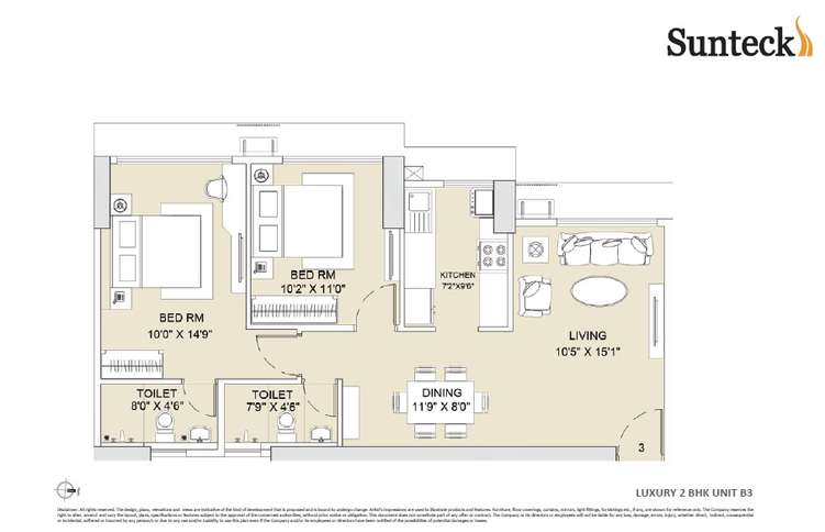 sunteck whatacity apartment 2bhk 1088sqft 1