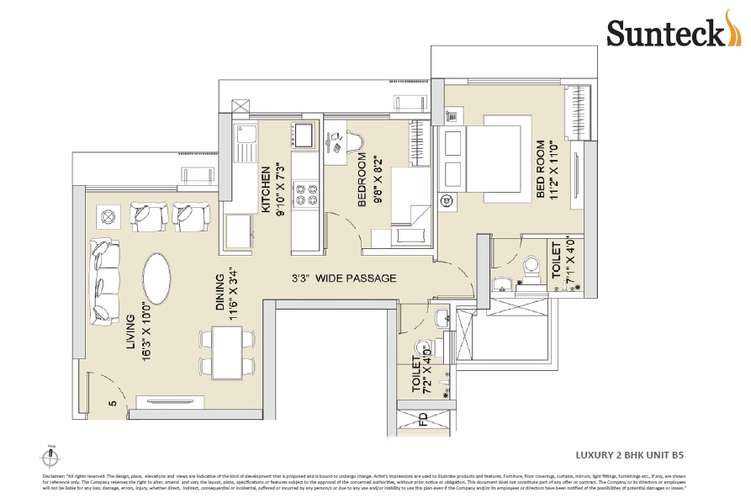 sunteck whatacity apartment 2bhk 977sqft 1