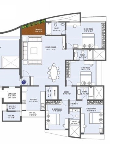 Other, supreme-badrinath 4 Bedroom 2000 Sq.Ft. Apartment In Khar West Mumbai 7747279