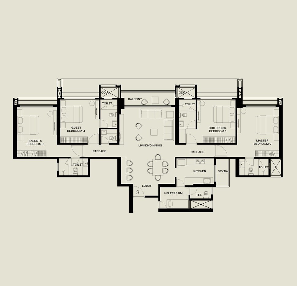 4 BHK 1743 Sq. Ft. Apartment