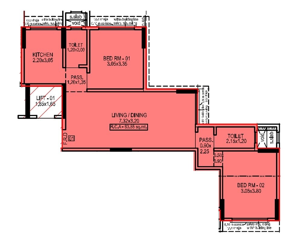 2 BHK 684 Sq. Ft. Apartment