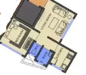 Floor plan of 1 BHK 370 Sq. Ft. Apartment in Suraj Ave Maria, Mumbai