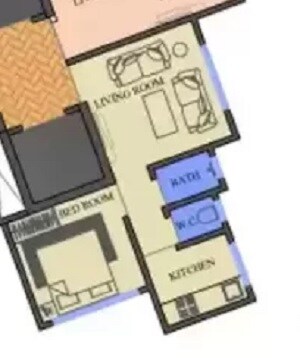 Floor plan of 1 BHK 520 Sq. Ft. Apartment in Suraj Ave Maria, Mumbai