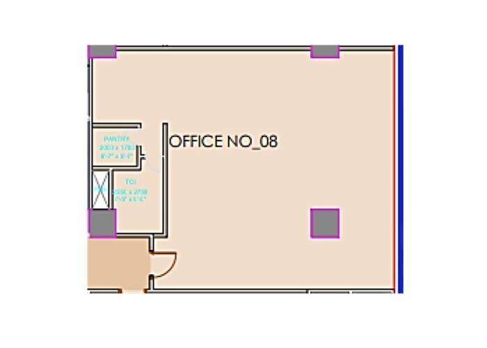 Floor plan of 1300 Sq. Ft. Office Space in Suraj One Business Bay, Mumbai