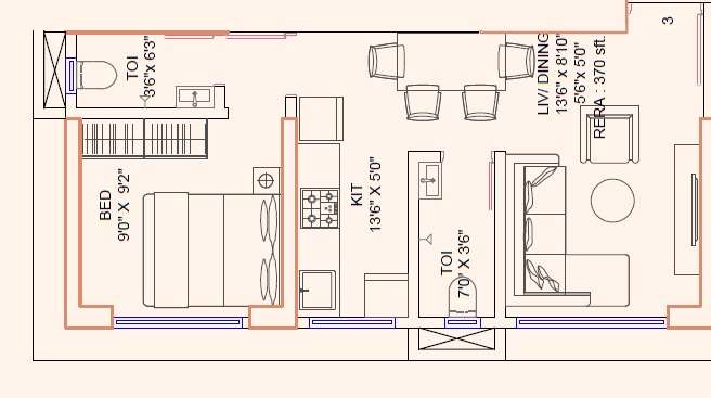 1 BHK 370 Sq. Ft. Apartment in Suraj Parkview