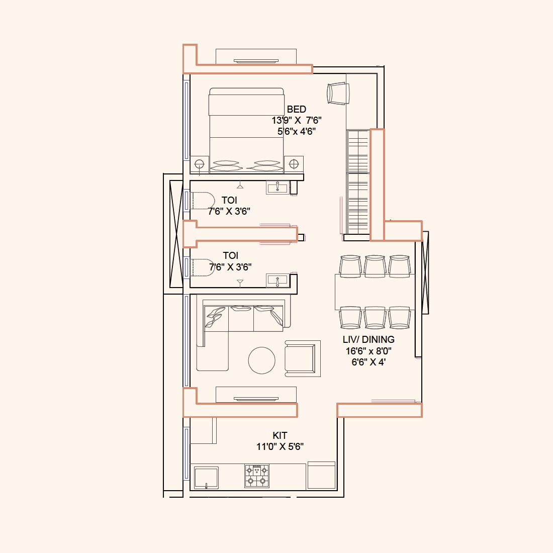 1 BHK 450 Sq. Ft. Apartment in Suraj Parkview