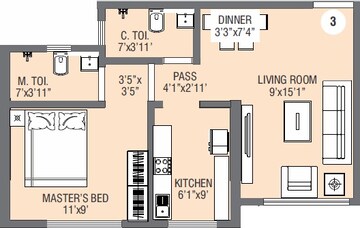  1 BHK Apartment at Suvasya Swastik Onyx, Tagore Nagar – for Rent