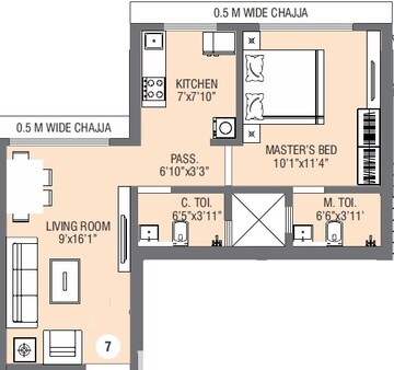  1 BHK Apartment at Suvasya Swastik Onyx, Tagore Nagar – for Rent