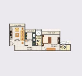 1 BHK 511 Sq. Ft. Apartment in Swaraj Kalash