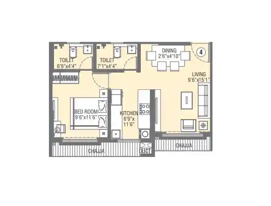 Swastik Avighna 1 BHK Layout