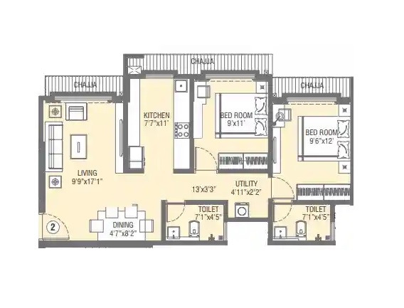 Swastik Avighna 2 BHK Layout