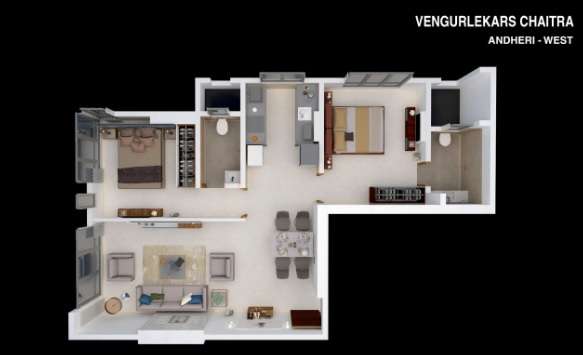 2 BHK 627 Sq. Ft. Apartment in Vengurlekars Chaitra