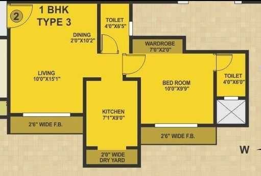 1 BHK 415 Sq. Ft. Apartment in Swastik Epitome