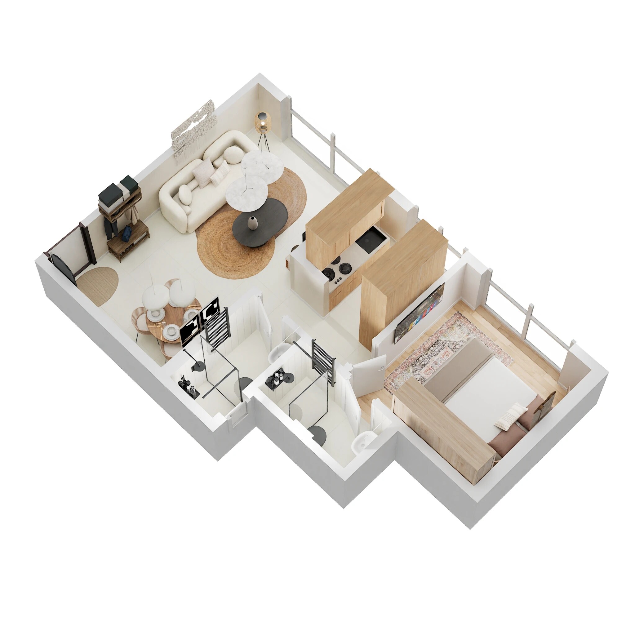 Floor plan of 1 BHK 424 Sq. Ft. Apartment in Swastik Iris Bhandup, Mumbai
