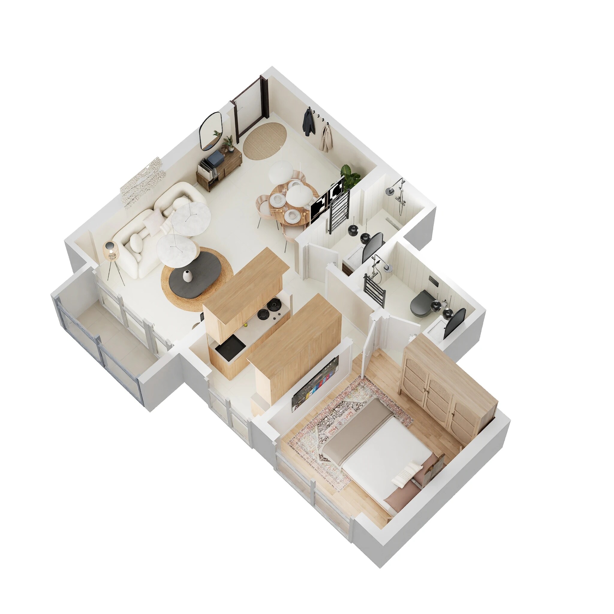 Floor plan of 1 BHK 448 Sq. Ft. Apartment in Swastik Iris Bhandup, Mumbai