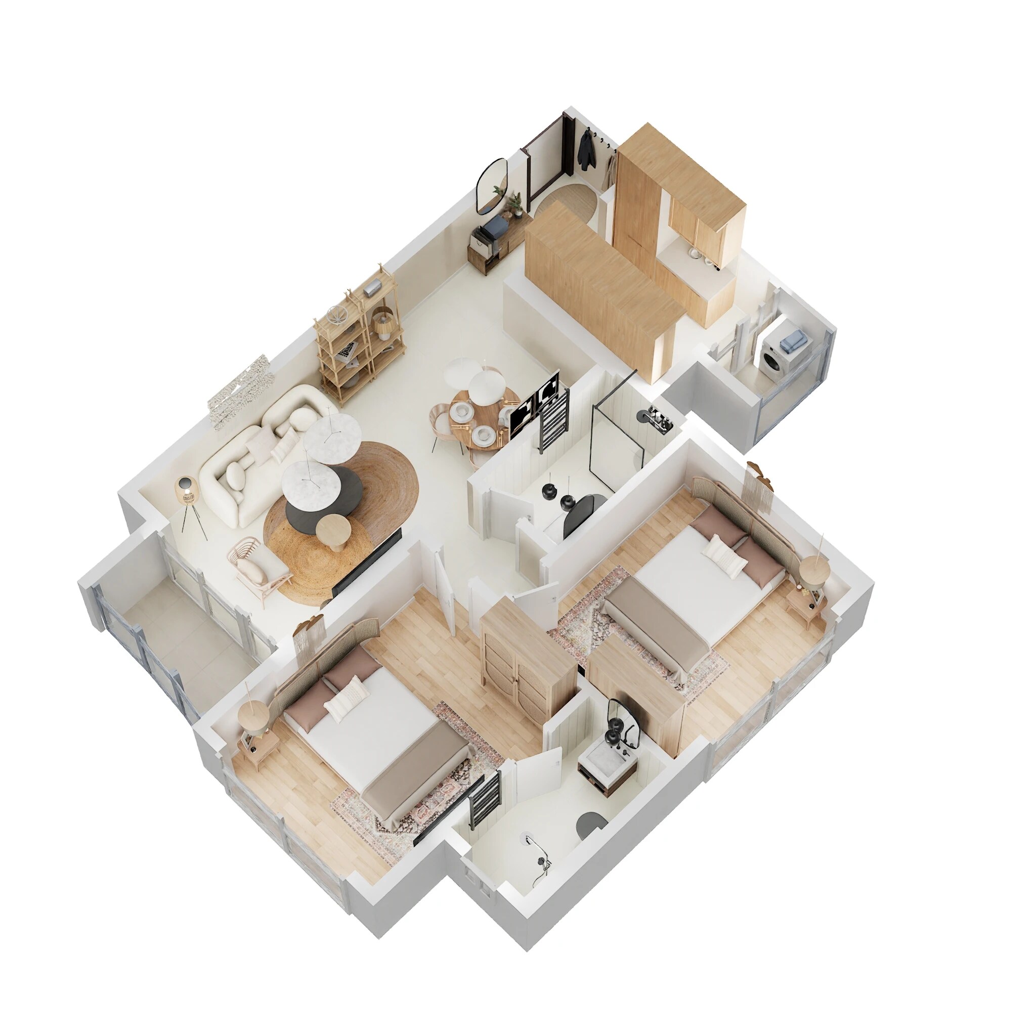 Floor plan of 2 BHK 683 Sq. Ft. Apartment in Swastik Iris Bhandup, Mumbai