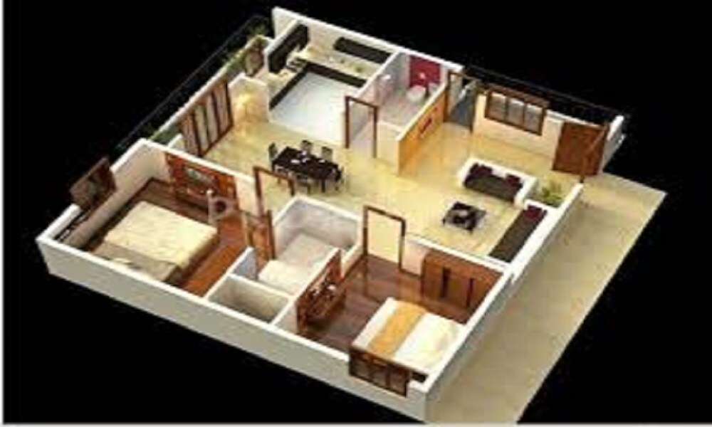 Floor plan of 2 BHK 1000 Sq. Ft. Apartment in Tata Symphony, Mumbai