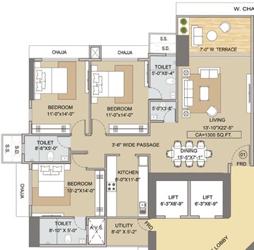  3 BHK Apartment at Techno Aakasa, Worli – for Sale