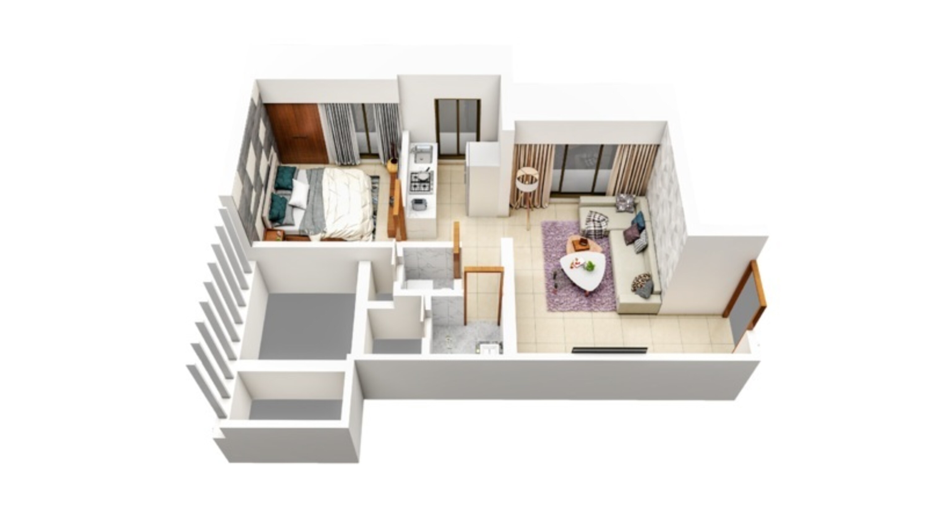 1 BHK 395 Sq. Ft. Apartment in Thakar Sunspire Vishnu