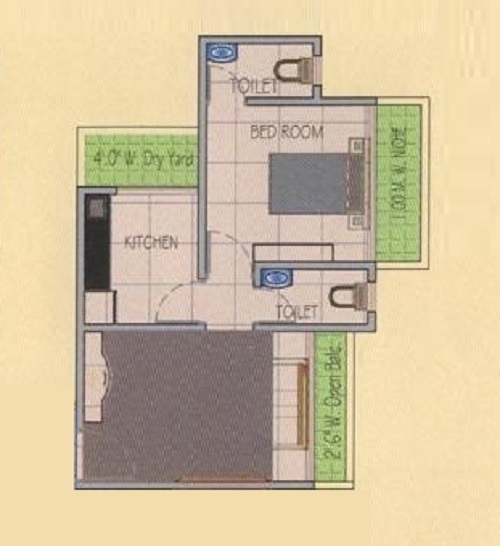 1 BHK 365 Sq. Ft. Apartment in Thakkar Gokul Heights