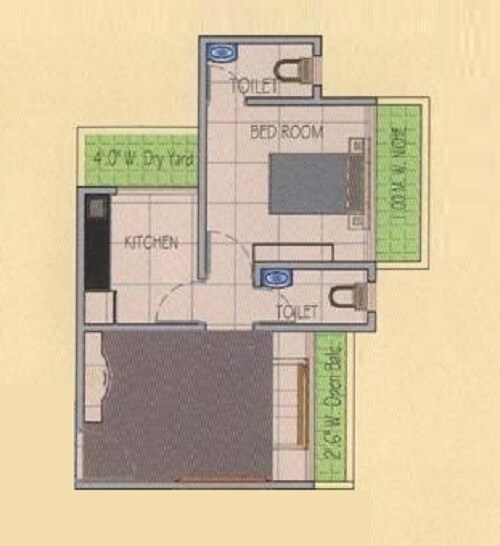1 BHK 365 Sq. Ft. Apartment