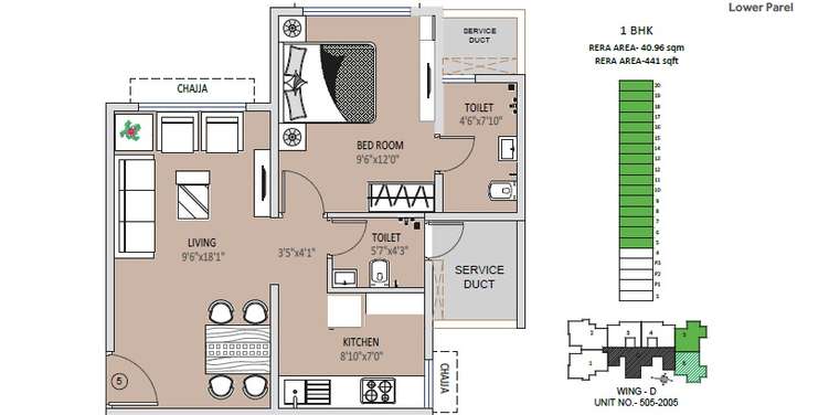 the baya central apartment 1 bhk 441sqft 20205411185459