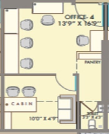 Floor plan of 528 Sq. Ft. Office Space in The Orion Business Park, Mumbai