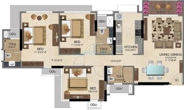  3 BHK Apartment at The Wadhwa Amar Jiwan, Bandra West – for Rent