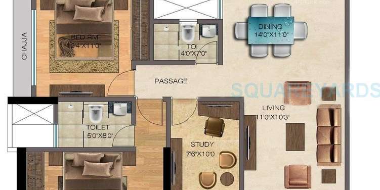 the wadhwa anmol fortune apartment 2 bhk 710sqft 20215404175444