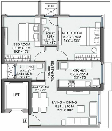  2 BHK Apartment at Wadhwa Pristine, Matunga West – for Sale