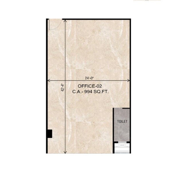 Floor plan of 994 Sq. Ft. Office Space in The Wadhwa Venue 52, Mumbai