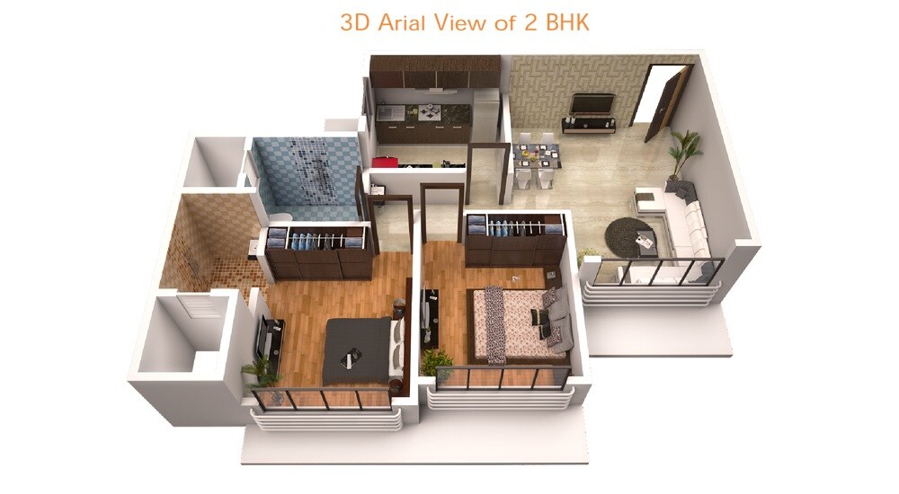 Floor plan of 2 BHK 658 Sq. Ft. Apartment in Tirupathi The Windsor, Mumbai