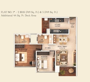 2 BHK 749 Sq. Ft. Apartment in Transcon Fortune 500