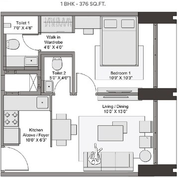  1 BHK Apartment at Transcon Triumph Tower 2, Veera Desai Industrial Estate – for Sale