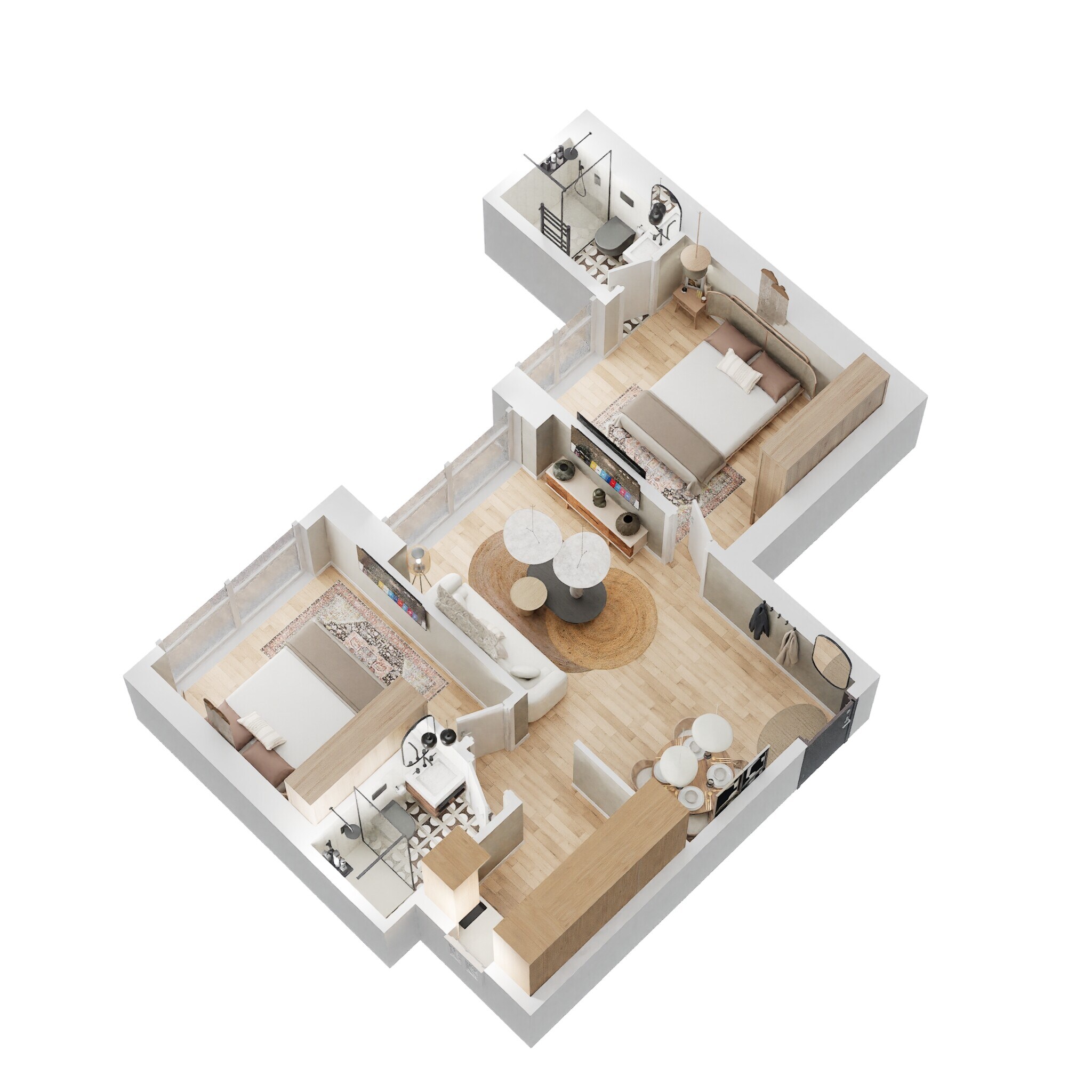 2 BHK 557 Sq. Ft. Apartment