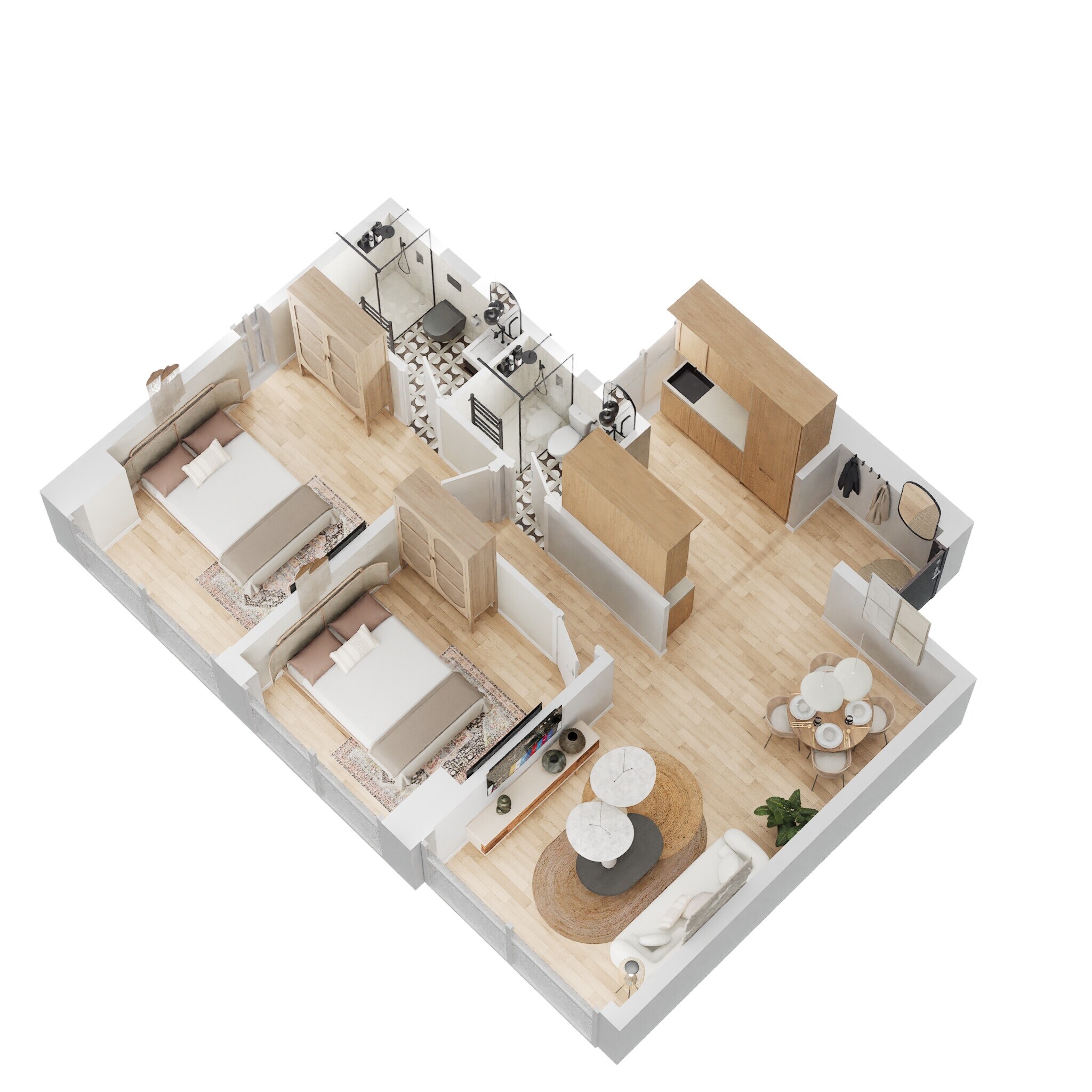 2 BHK 625 Sq. Ft. Apartment