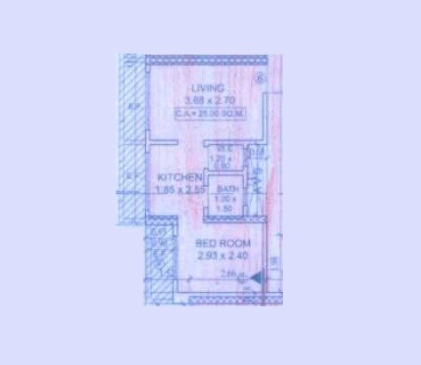 Floor plan of 1 BHK 287 Sq. Ft. Apartment in Trident Ozone Platinum Heights, Mumbai